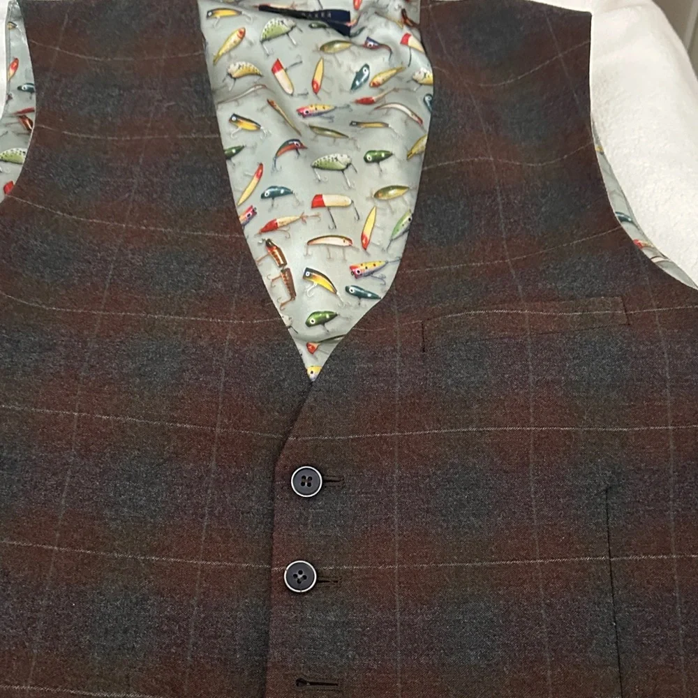 Ted Baker London Brown Checkered Vest - Picture 5 of 10